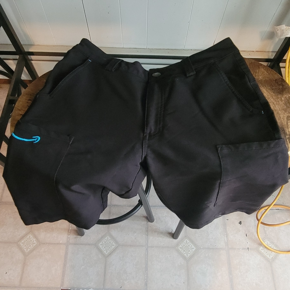 Black Shorts with Blue Logo